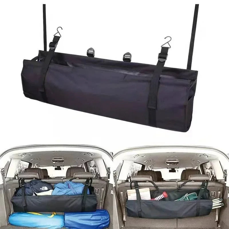 Car Trunk Storage Organiser Adjustable Oxford Backseat Cargo Net Large Capacity Travel Accessory