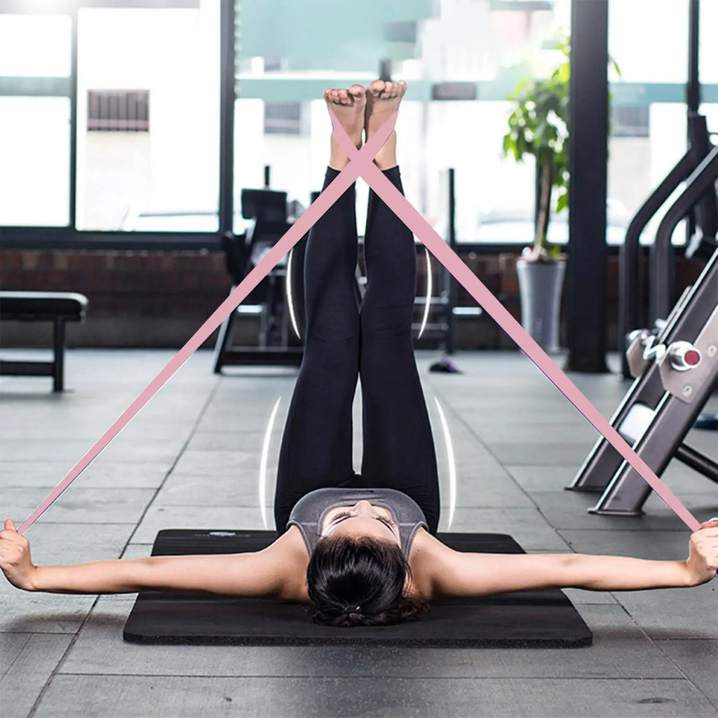 Pilates Ring and Ball Set Portable Resistance Training Kit with Band Home Fitness Equipment - Pink