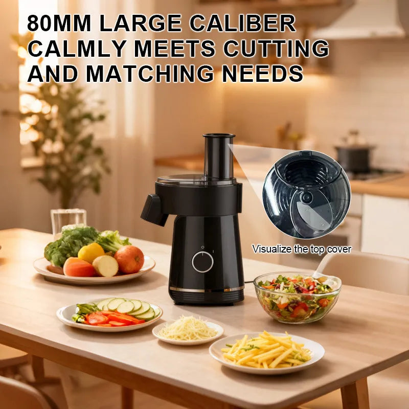 Electric Vegetable Chopper 6 In 1 Multifunction Food Processor - Black