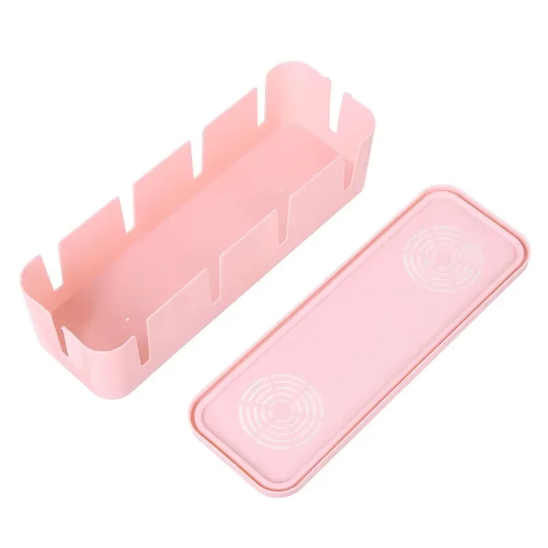 Desktop Cable Organizer Box Power Strip Storage Container – Grey