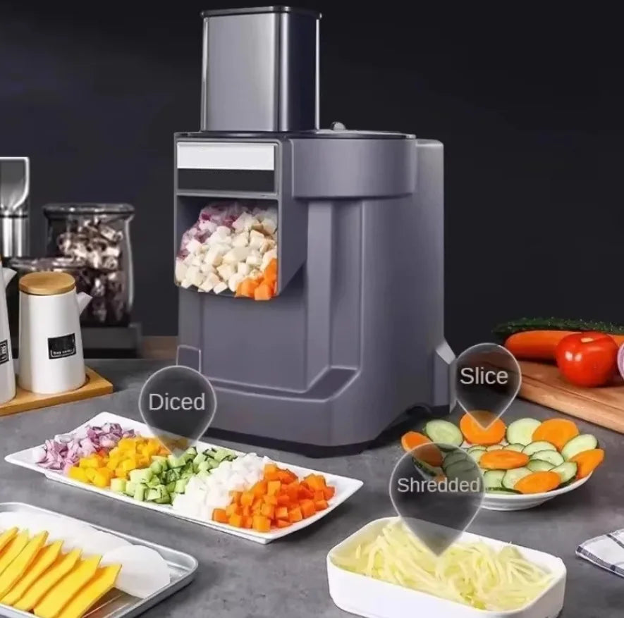 Electric Food Chopper 4 In 1 Automatic Vegetable Dicer Cutter - Gray