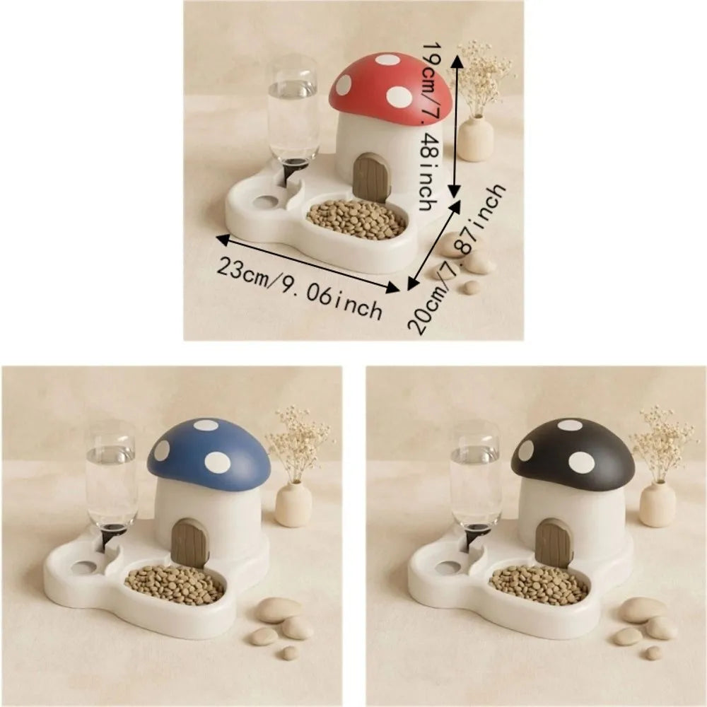 Pet Automatic Feeder 400g Gravity Refill Food and Water Dispenser Dry Wet Separation - Blue