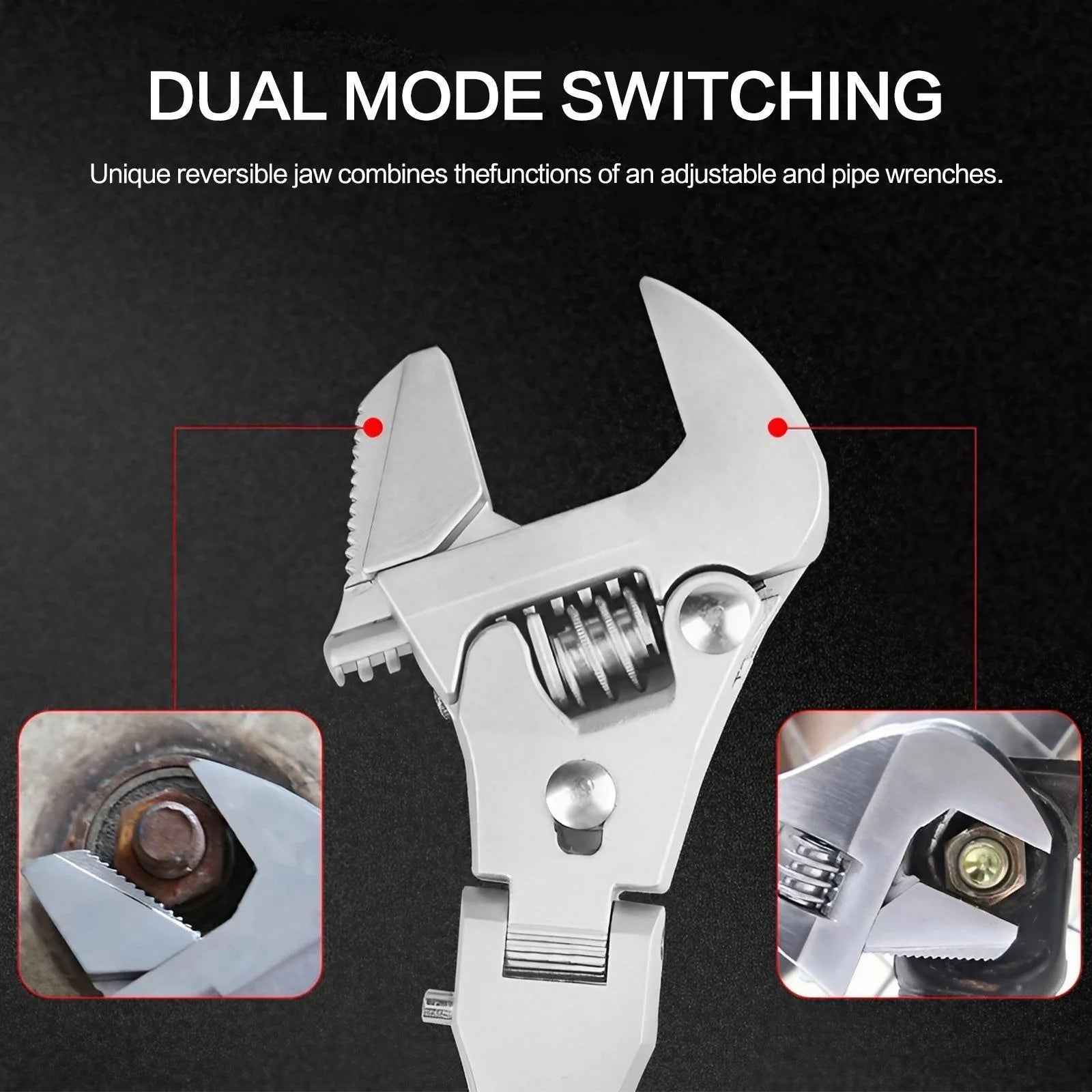 Ratchet Wrench Portable Heavy Duty 5-in-1 Adjustable Swivel Head Extendable Hand Tool