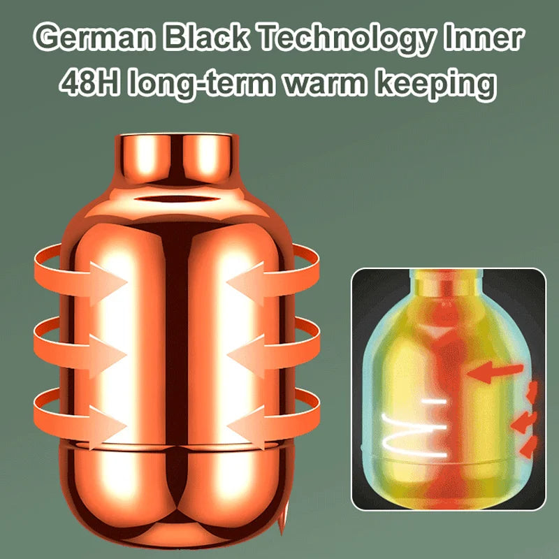 Thermos Jug 2L Digital Temperature Display Insulated Coffee Flask - Green