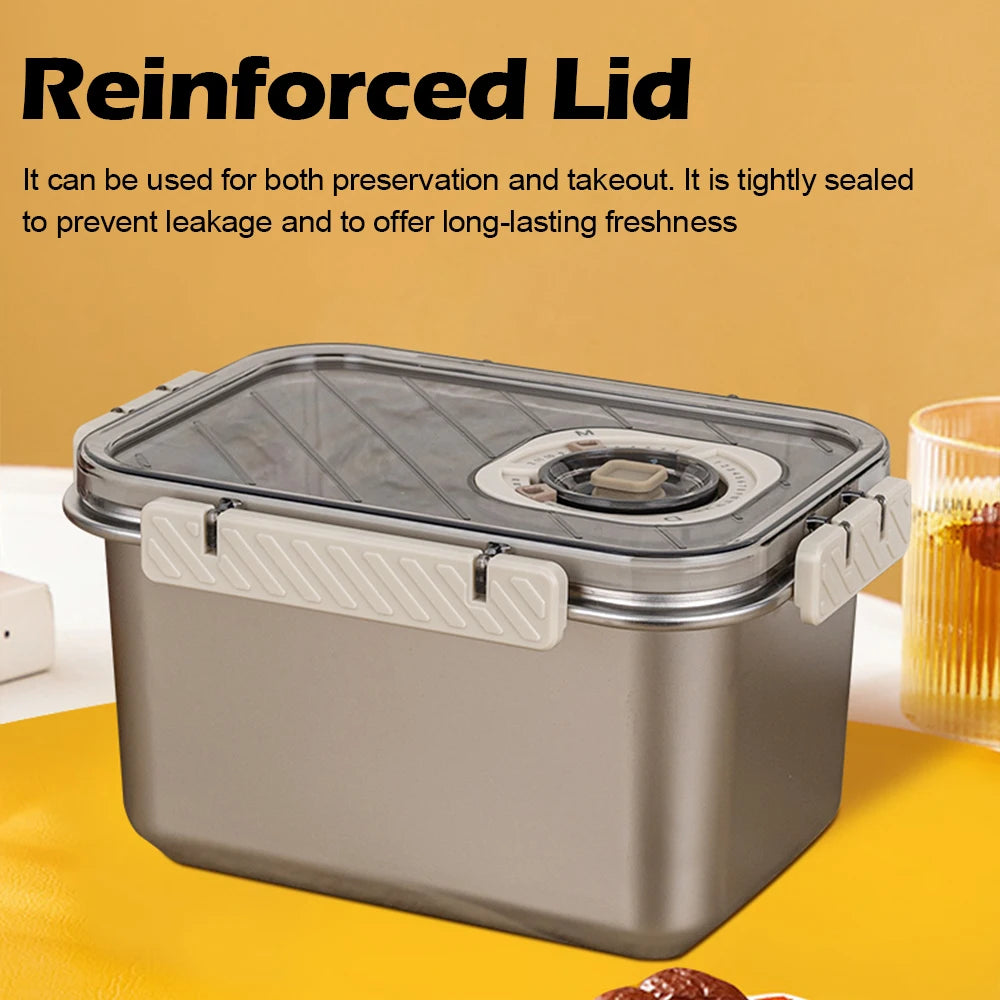 Food Storage Container 2200mL 304 Stainless Steel Airtight Lockable Lunch Bowl