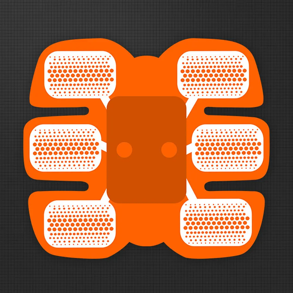 EMS Muscle Stimulator Wireless Abdominal Trainer Rechargeable Fitness Toning Device - Orange