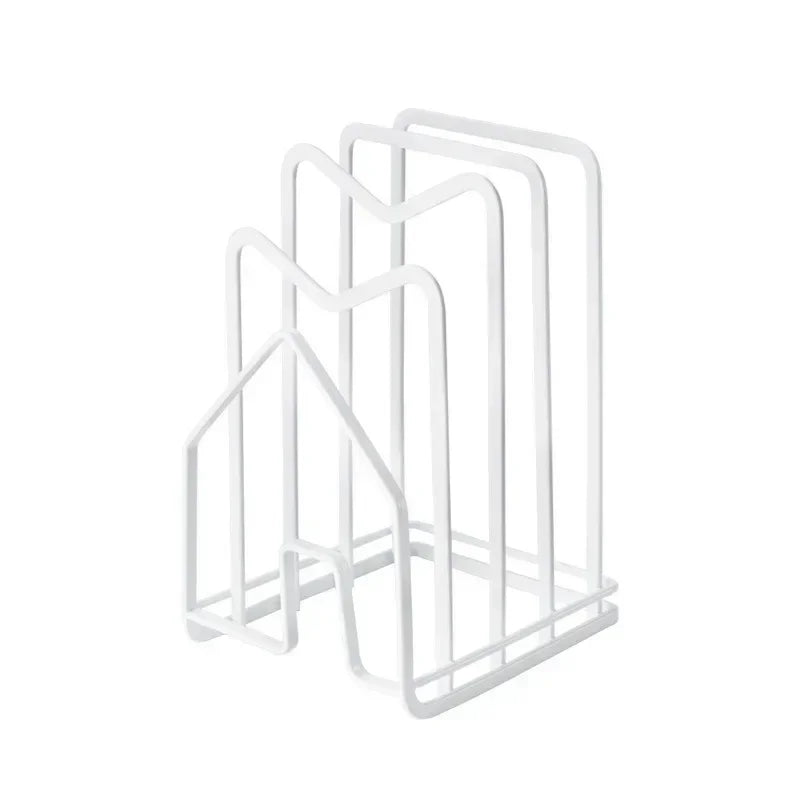 Multi-Layer Pot Lid & Cutting Board Holder Rack Kitchen Organizer Stand – White