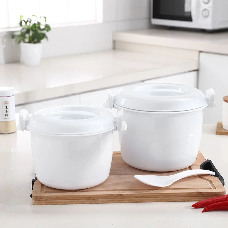 Small Microwave Rice Cooker Steamer Multifunction Cooking Container with Insulated Handles