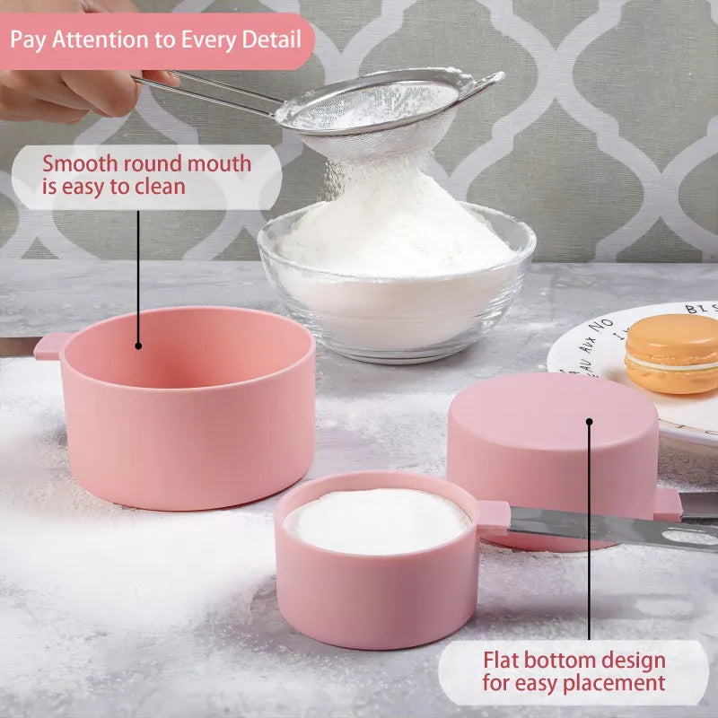 10-Piece Measuring Cups and Spoons Set Nesting Kitchen Baking Tools – White