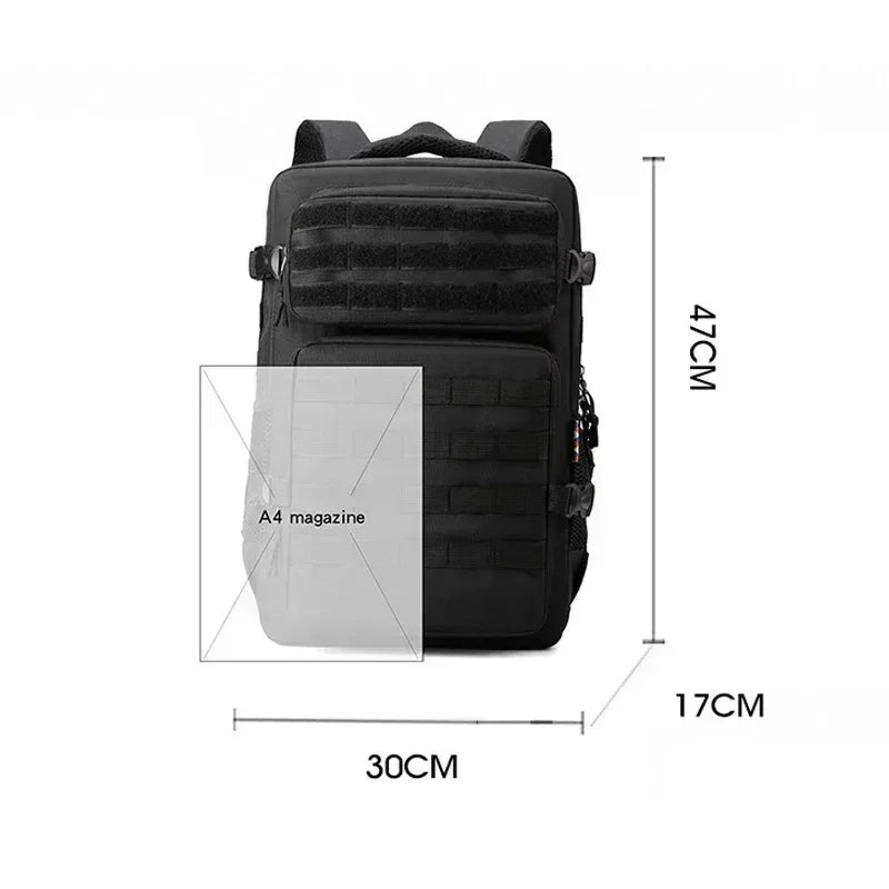 Tactical Backpack 35L Waterproof Nylon Camping Hiking Rucksack - Yellow Camouflage