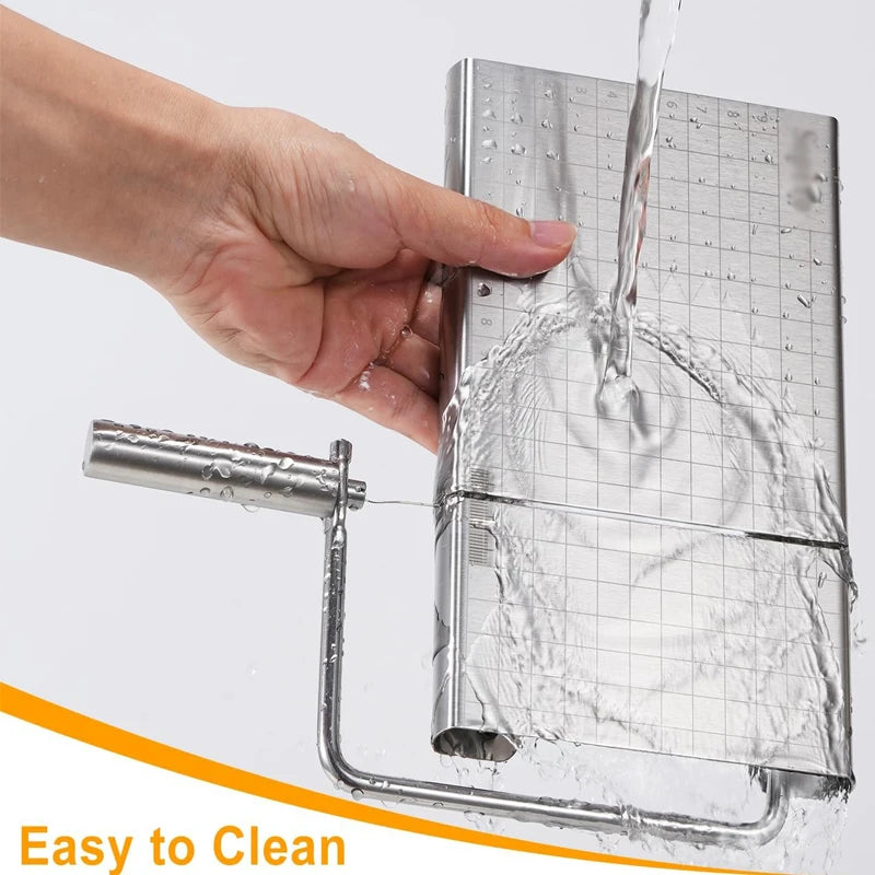 Cheese Slicer 21 cm Stainless Steel Wire Cutter with 5 Replacement Wires Measurement Scale - Scale Pattern