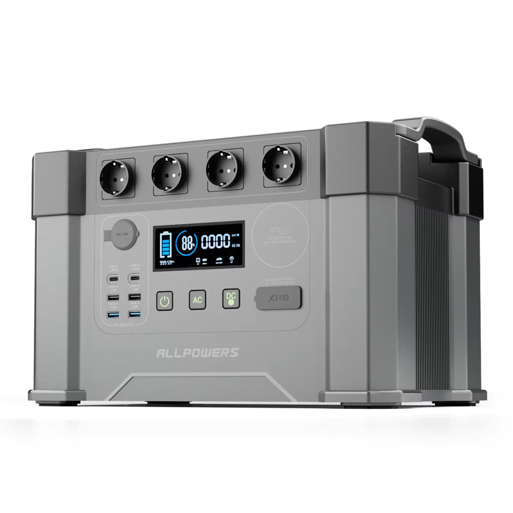 Portable Power Station 1451Wh 2400W Solar Generator UPS Backup Battery AU Plug – Black