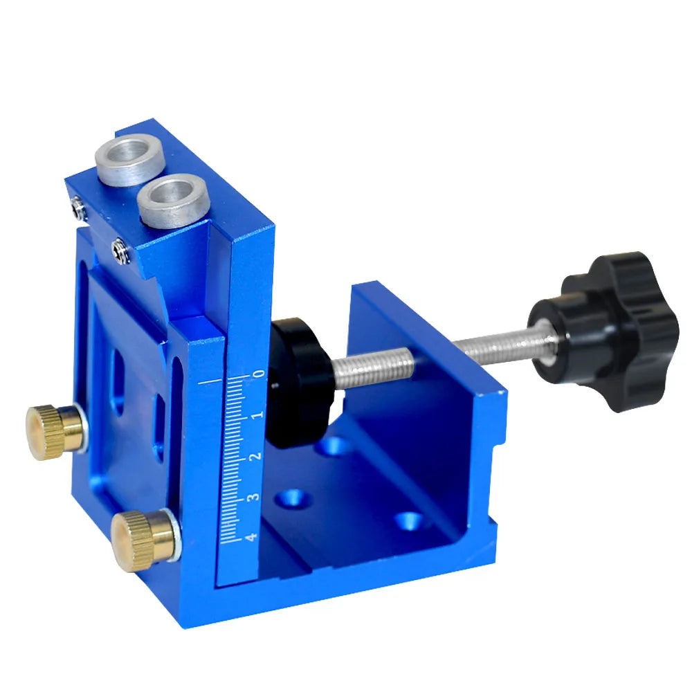 Pocket Hole Jig Kit with Drill Guide Step Bit Screws and Wooden Plugs for Woodworking Blue