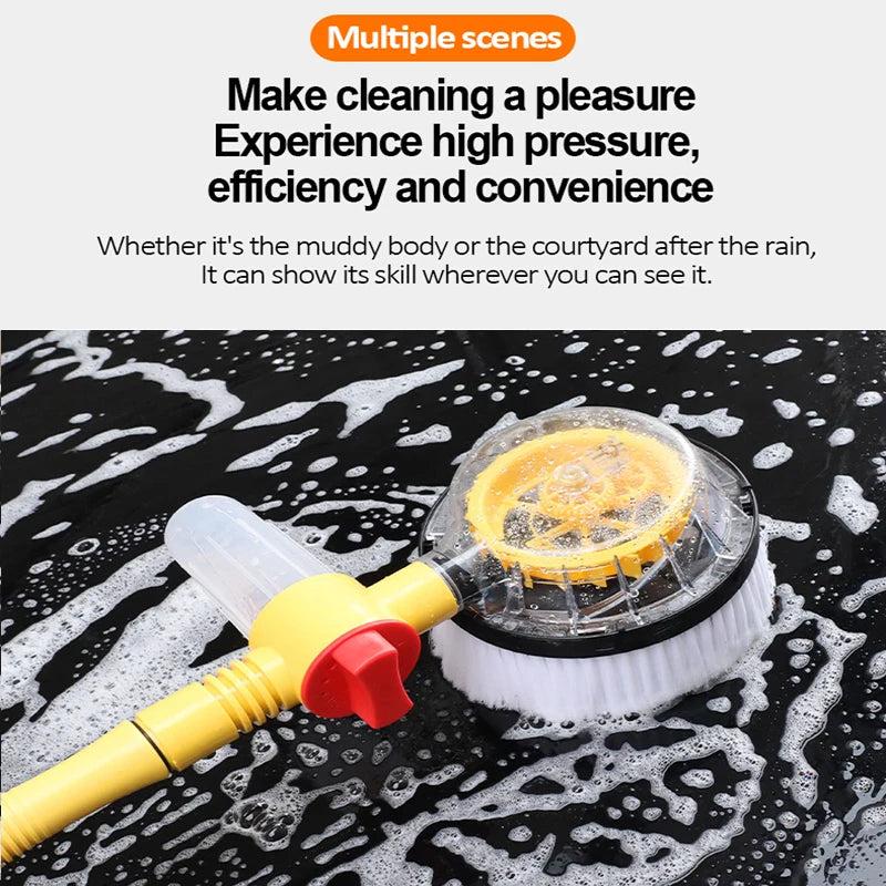 Car Wash Brush Mop 100cm Rotating Foam Cleaner with Water Flow Handle - Set