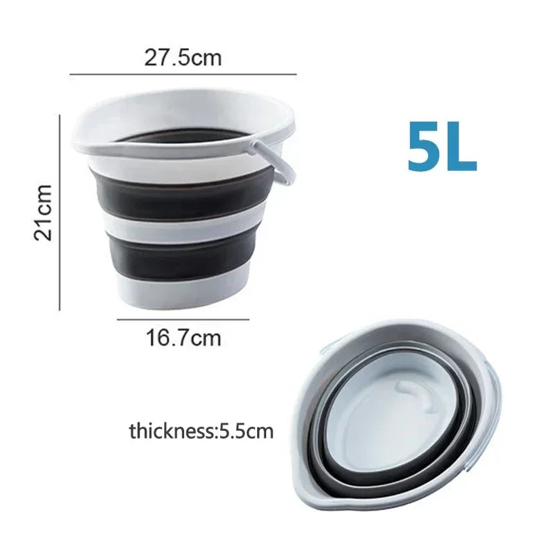 Collapsible Folding Bucket with Handle Space Saving Portable Water Bucket – 5L