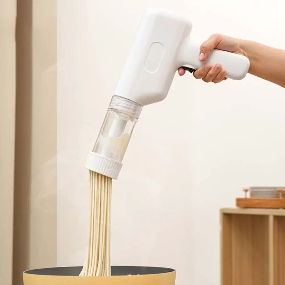 Electric Noodle Machine Handheld Cordless Pasta Maker 6 Moulds Dough Pressing Tool – Blue