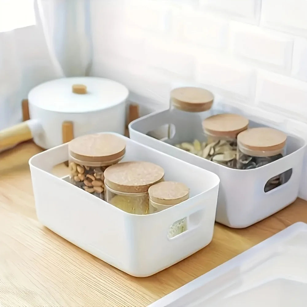 Storage Basket 10 Piece Plastic Desktop Organiser for Kitchen Bathroom and Office