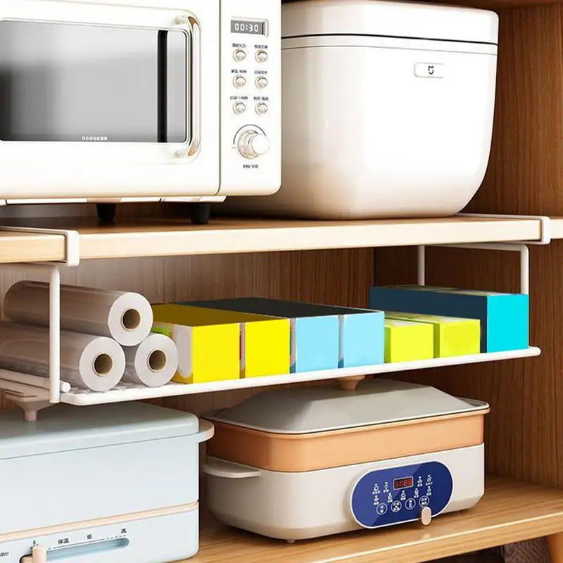 Under Shelf Storage Rack 39cm Slide In Metal Cabinet Basket Space Saving Organiser Shelf