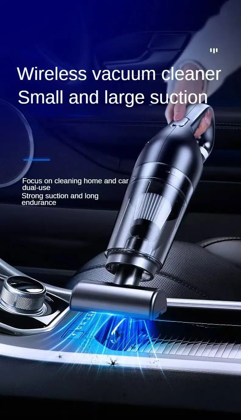 Vacuum Cleaner 10000Pa Cordless Handheld Rechargeable Dust Catcher Car and Home Use - Black