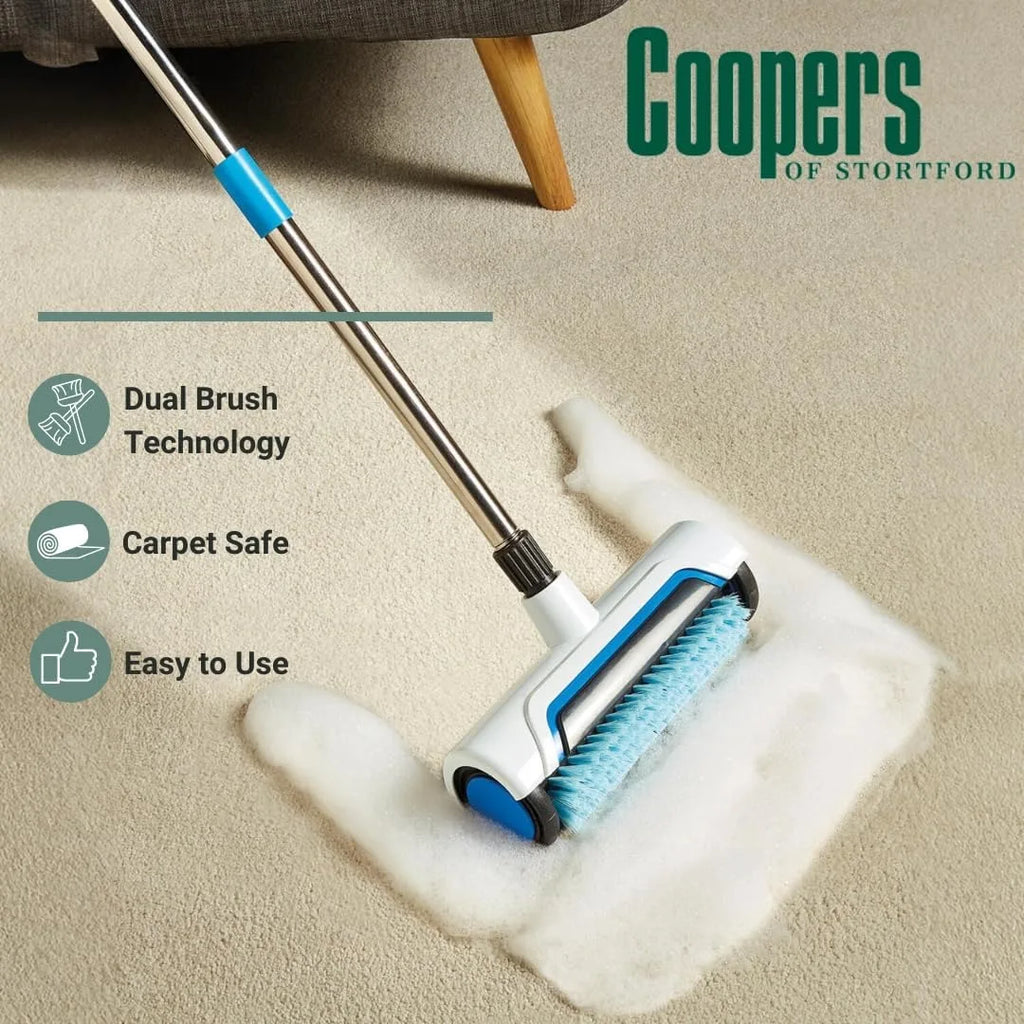 Carpet Cleaning Brush Upright Manual Scrubber Deep Cleaning Tool for Rugs - Blue