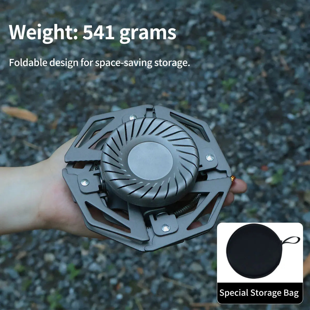Camping Stove 4200W Swirl Flame Windproof Gas Burner Portable Cooker – Black
