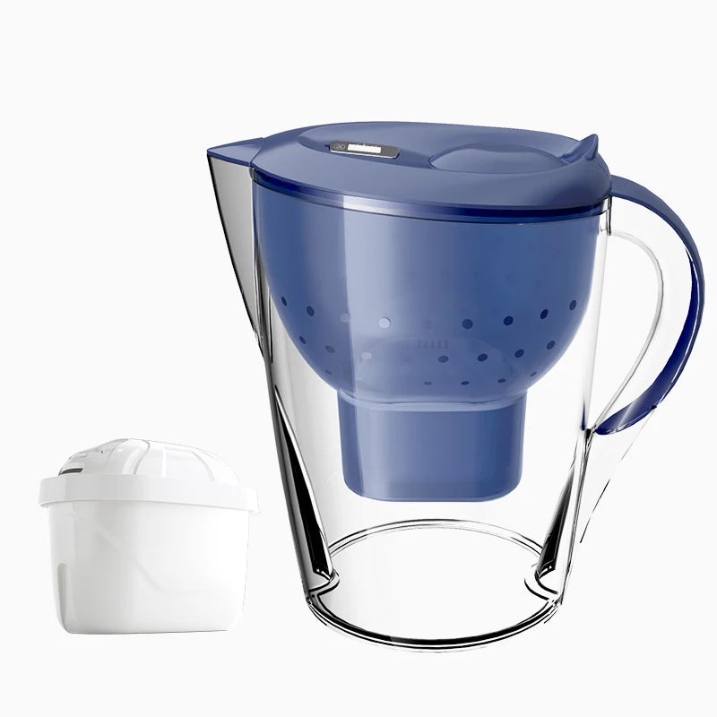 Water Filter Pitcher 3.5L BPA Free Household Water Purifier Jug with Activated Carbon Cartridge – Blue