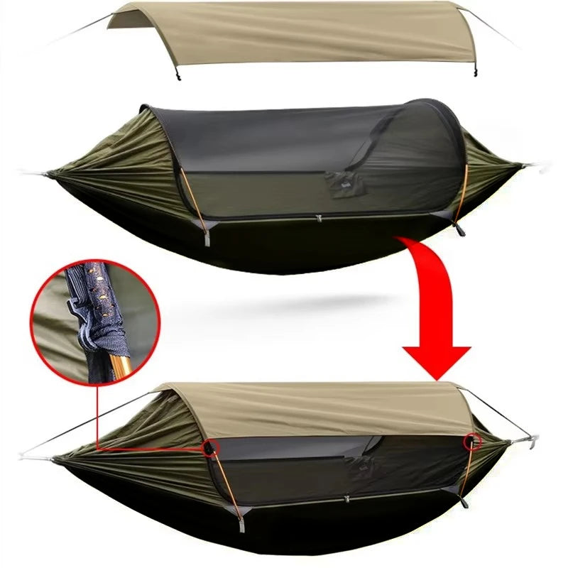 Camping Hammock Double Person Portable Outdoor Hammock with Mesh - Orange