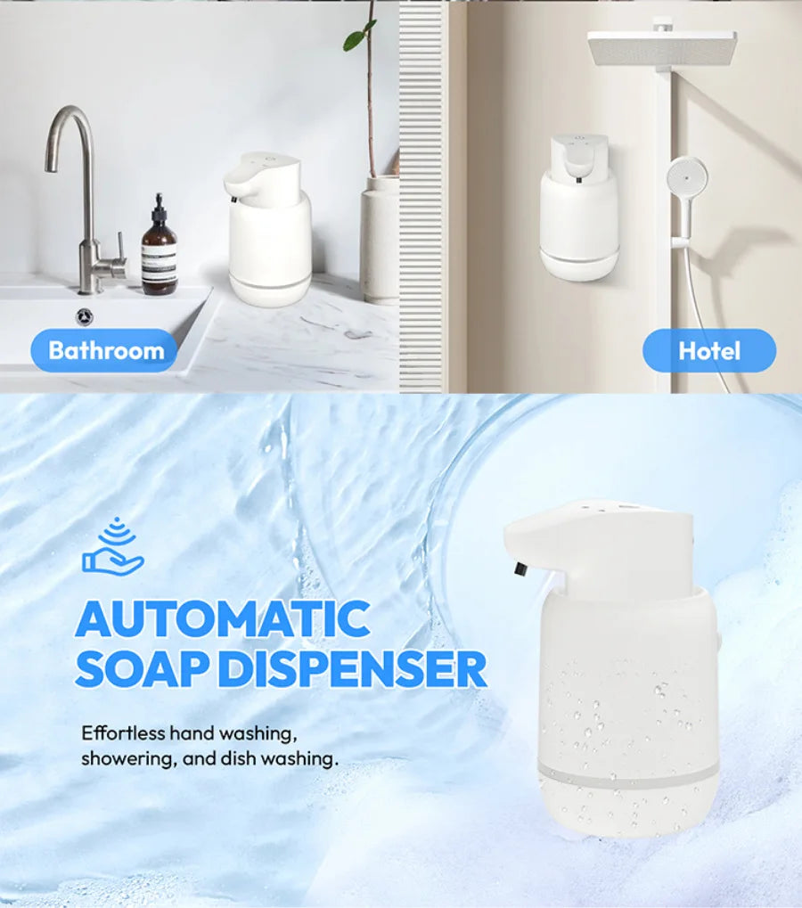 Automatic Touchless Foaming Soap Dispenser USB Rechargeable 4-Level Adjustable Foam Dispenser – Black