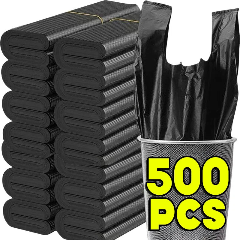 Garbage Bags Heavy Duty Vest Style Disposable Bags for Kitchen and Household Use 500 Pack