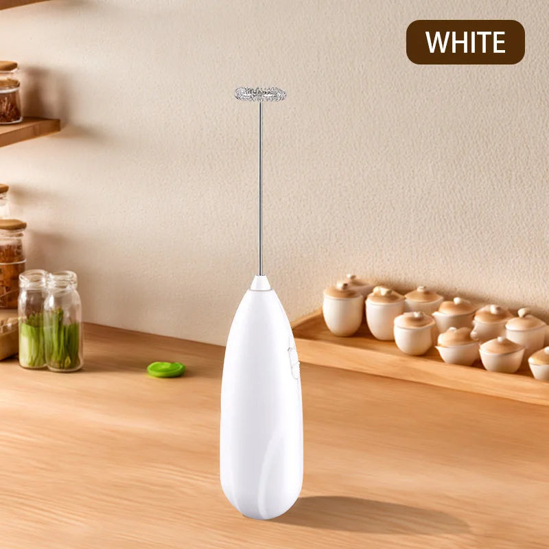 Electric Milk Frother 8000RPM USB Rechargeable Coffee Foam Maker – White