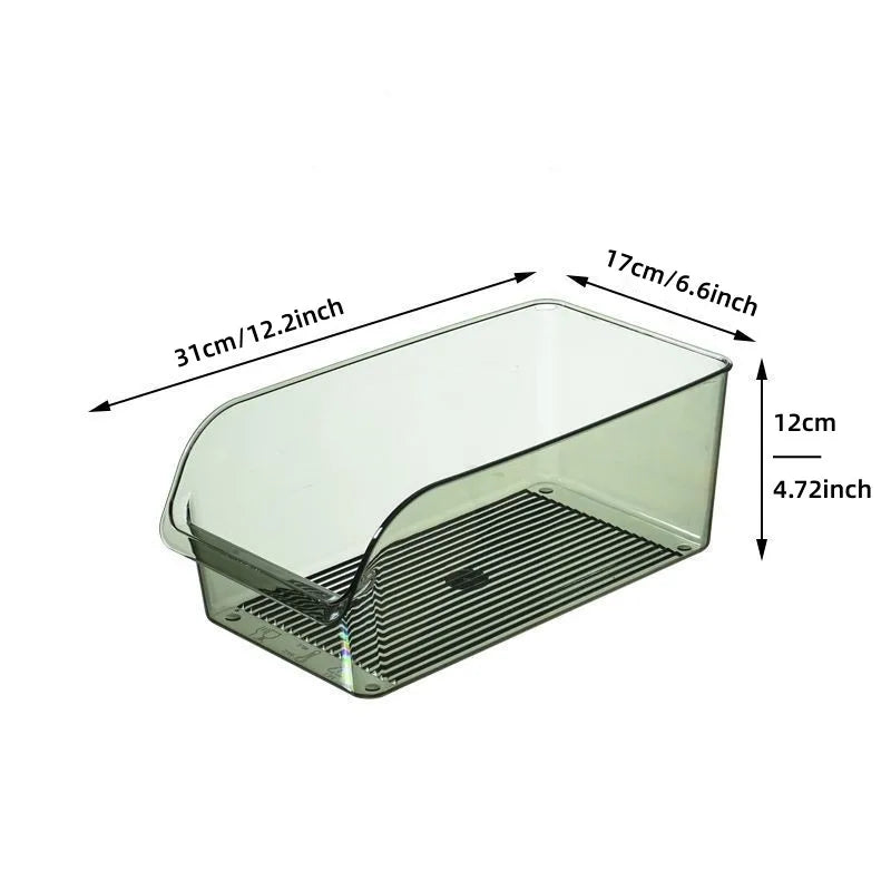 Fridge Organiser Bin 31 cm PET Food Storage Container with Handles - Green