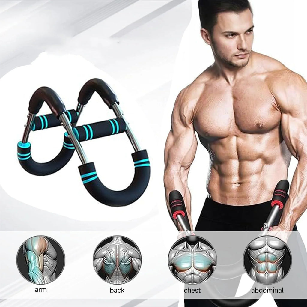 Chest Expander Resistance Trainer Adjustable Detachable Arm Strength Fitness Equipment - Blue
