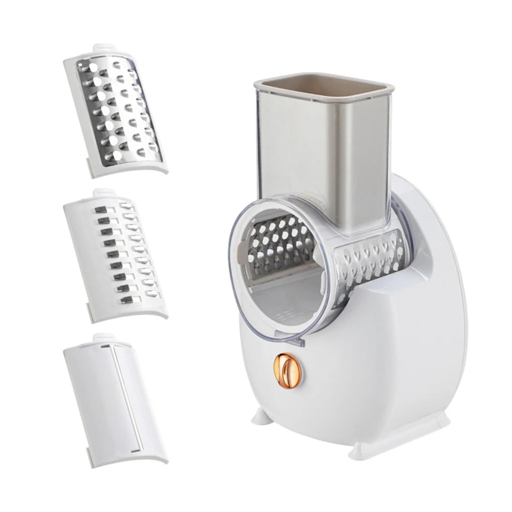 Electric Vegetable Slicer 3 in 1 Rechargeable Grater Cutter 29cm - White