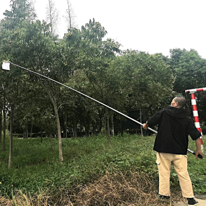Fruit Picker Tool Telescopic Garden Picker with Metal Head Multi Section Pole - 2.4m