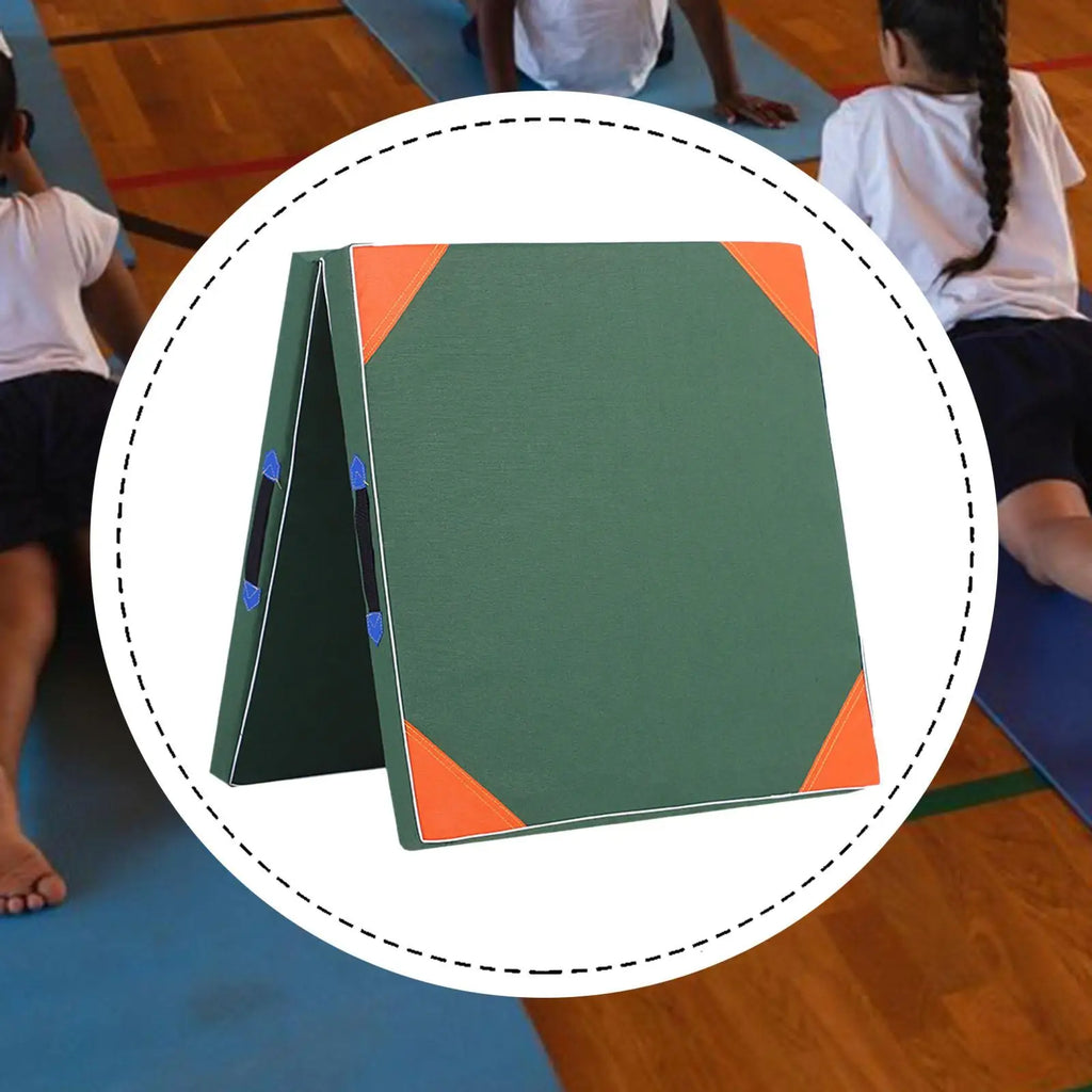 Folding Exercise Mat 120x60cm Portable Foam Gymnastics Mat with Handles for Home Workouts - 10cm