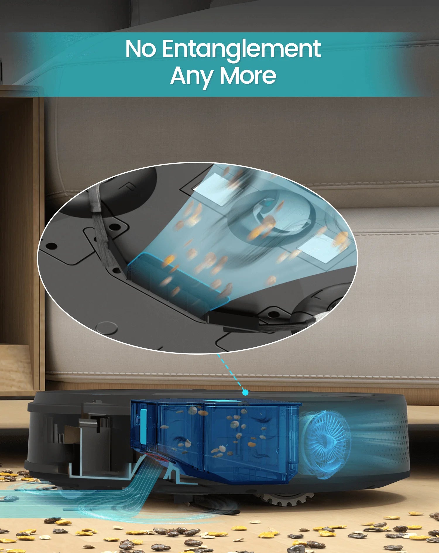 Robot Vacuum Cleaner 2200Pa Smart Navigation WiFi App Control Self-Charging – Black