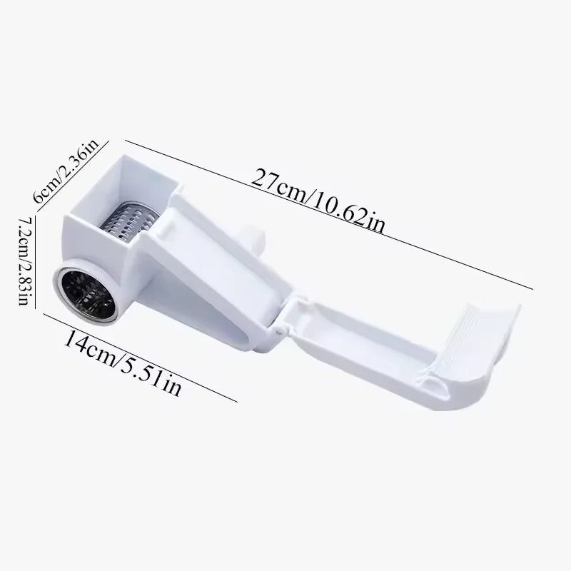 3 in 1 Manual Rotary Cheese Grater Hand Crank Kitchen Food Slicer and Shredder - White