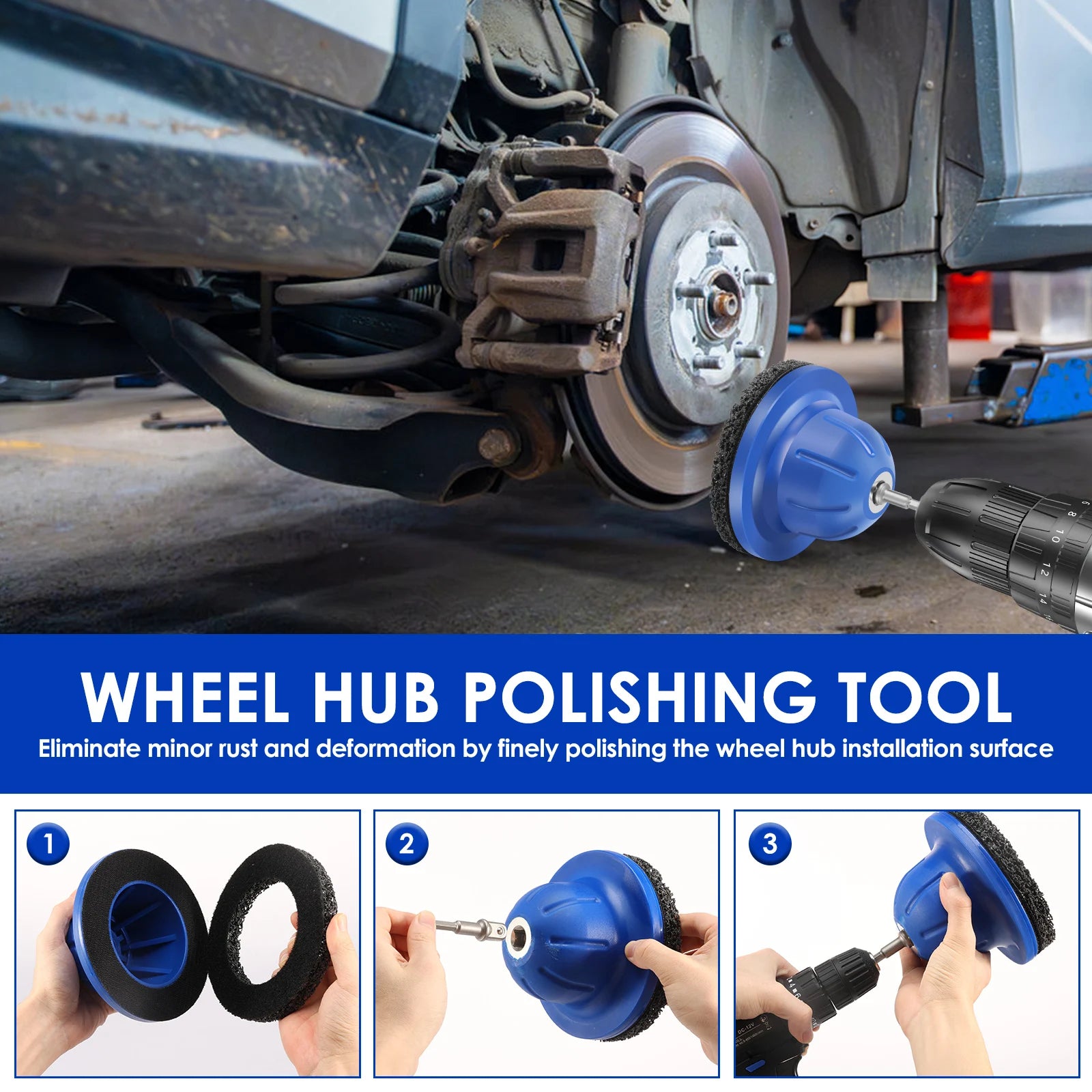 Wheel Hub Grinder 150mm Rust Removal Polishing Tool  Blue