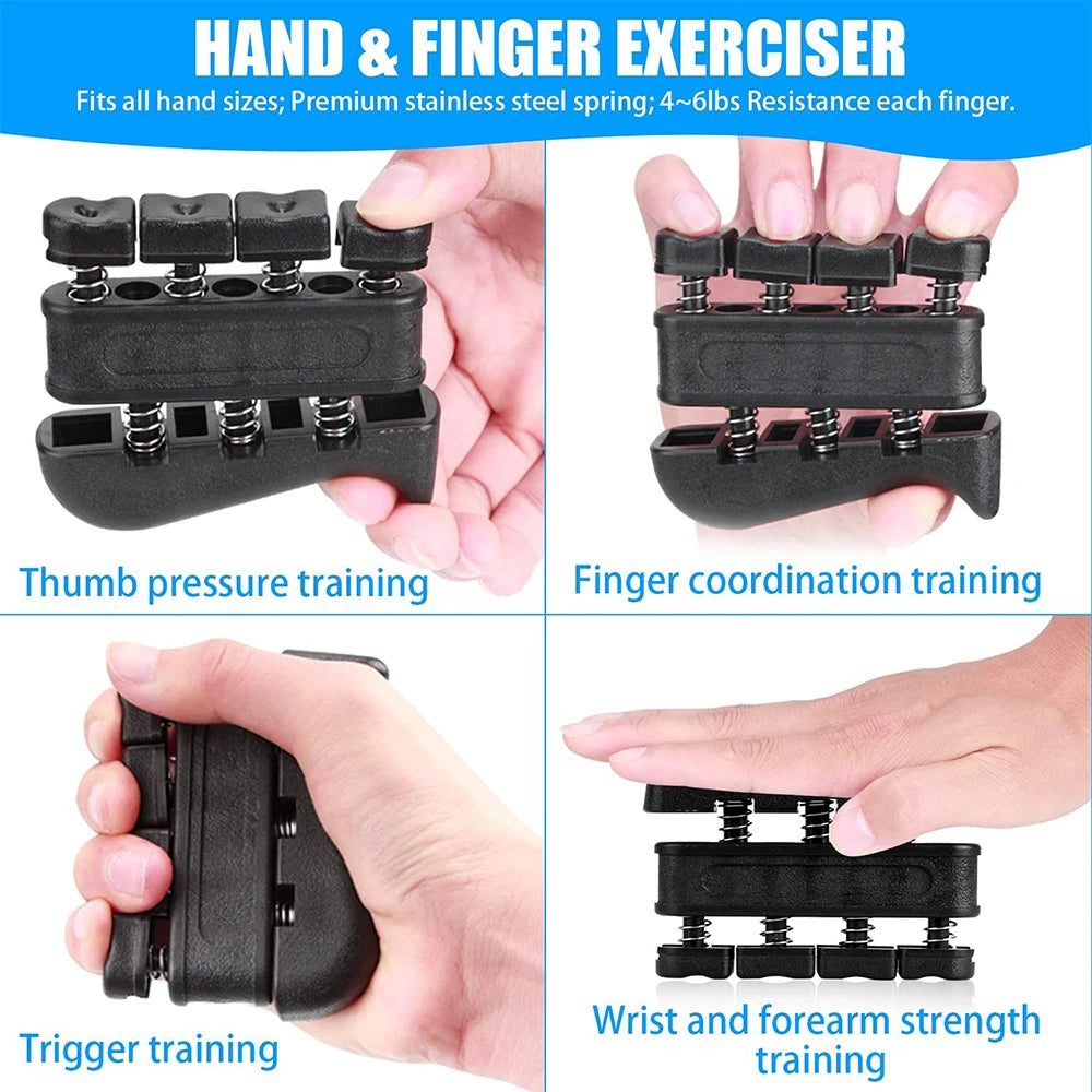 Adjustable Heavy Hand Gripper Fitness Hand Exerciser Grip Wrist Training Finger Gripper Hand Strengthener for Patient - 5PCS Set