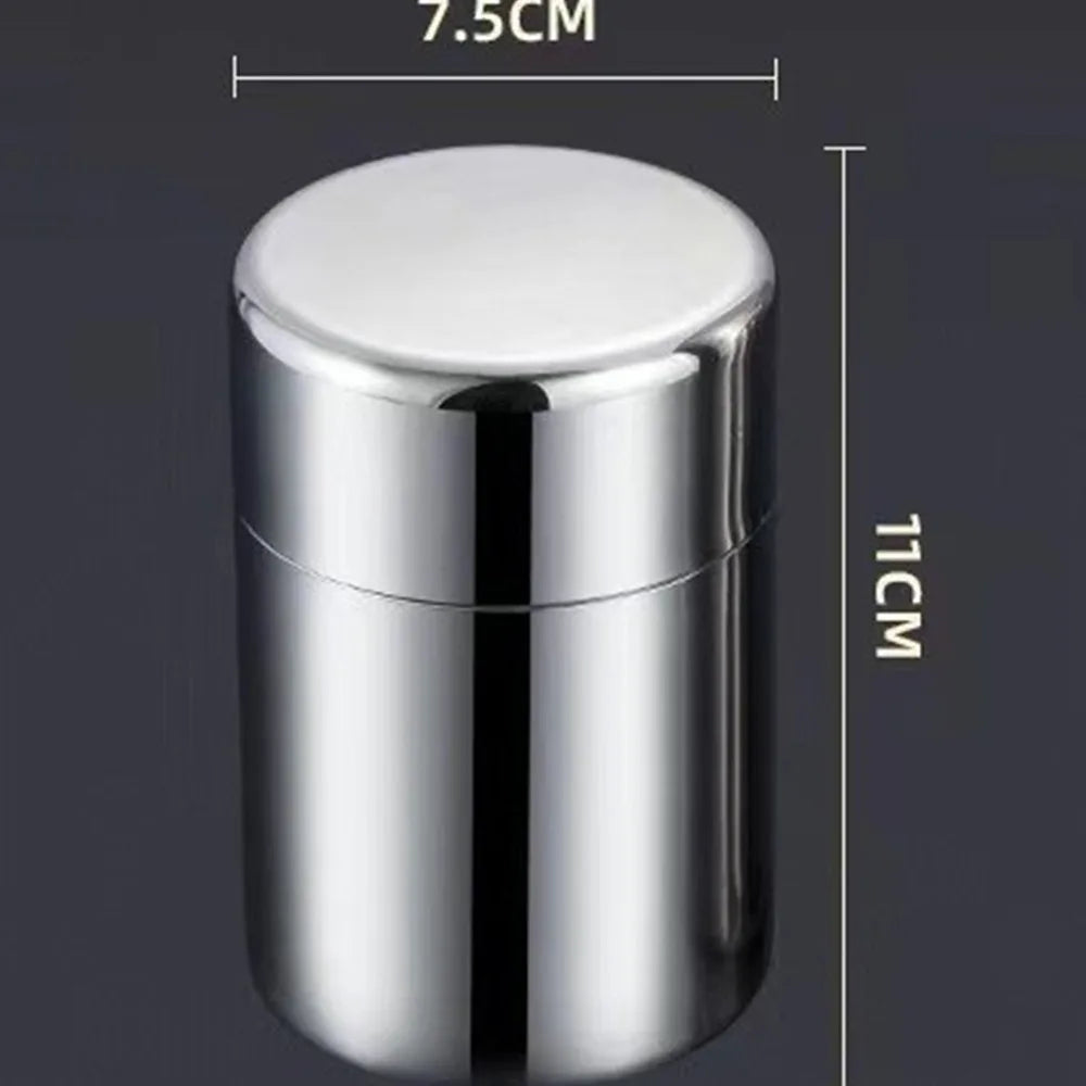 400ml Stainless Steel Tea Storage Canister Airtight Moisture Proof Coffee Tea Container – White