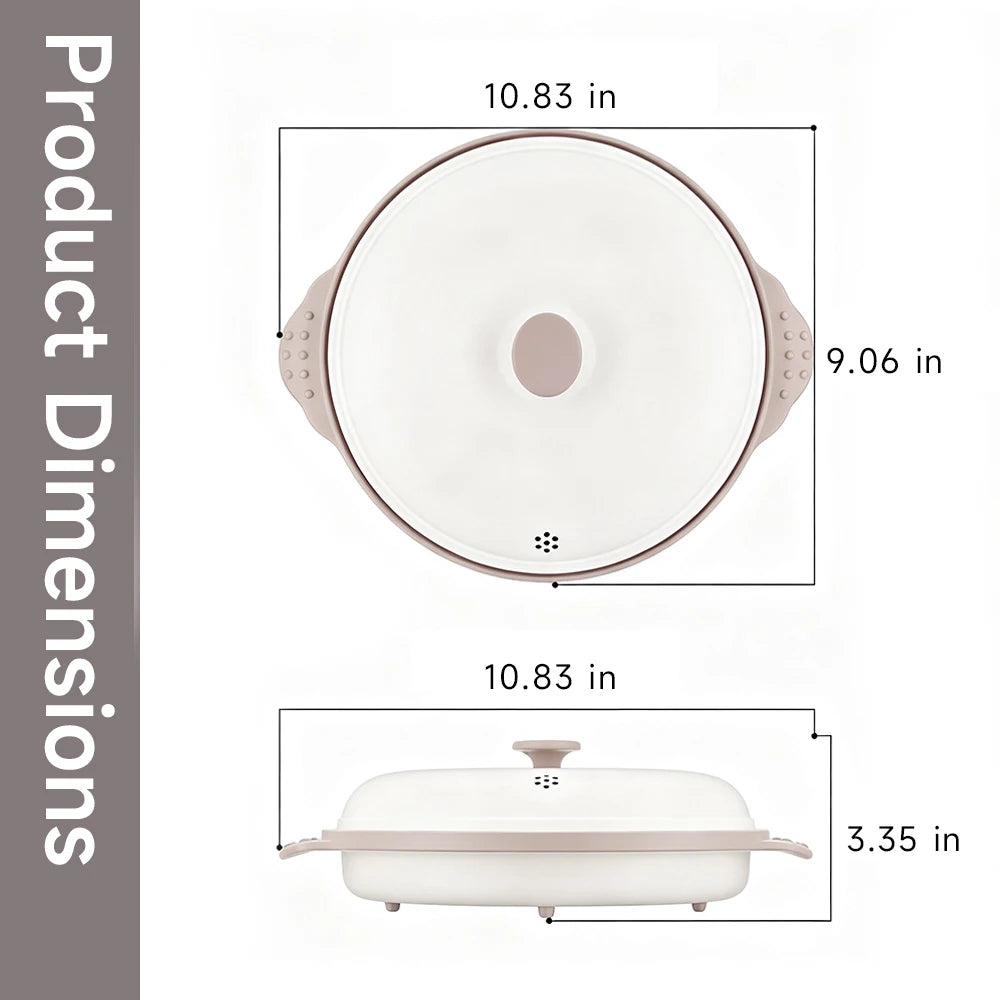 Frying Pan Microwave Cooking Pan with Glass Lid for Grilling and Cooking