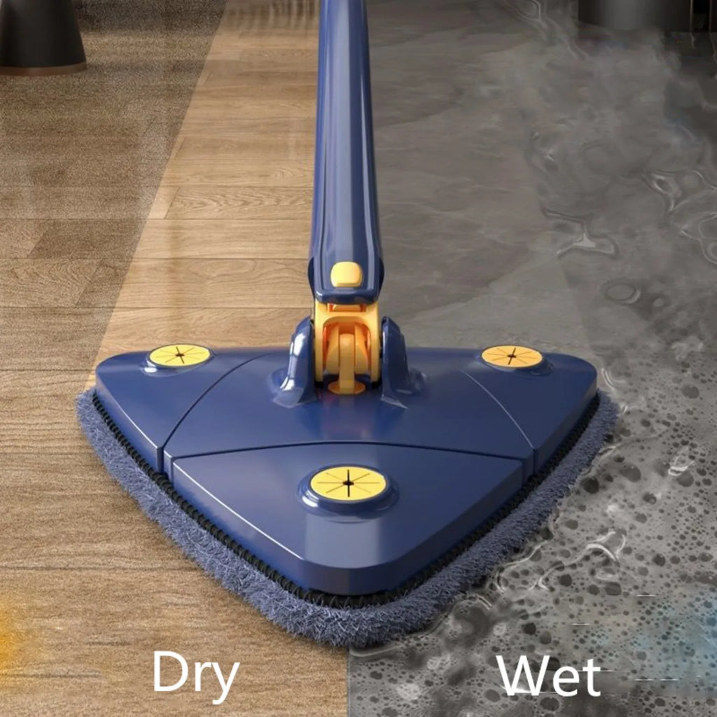 Triangle Mop Telescopic Handle 360 Rotating Head Microfiber Wet Dry Floor Cleaner 5 Pcs Mop Clothes