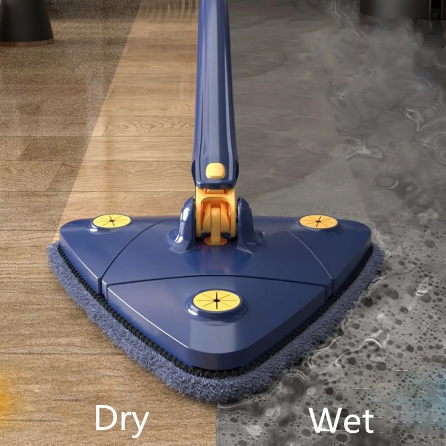 Triangle Mop Telescopic Handle 360 Rotating Head Microfiber Wet Dry Floor Cleaner 3 Pcs Mop Clothes