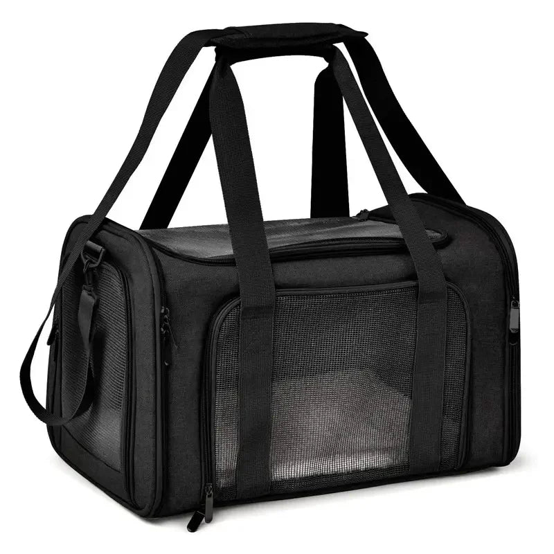 Portable Foldable Pet Carrier Backpack 40 cm Breathable Mesh Travel Bag for Cats and Small Dogs - Grey