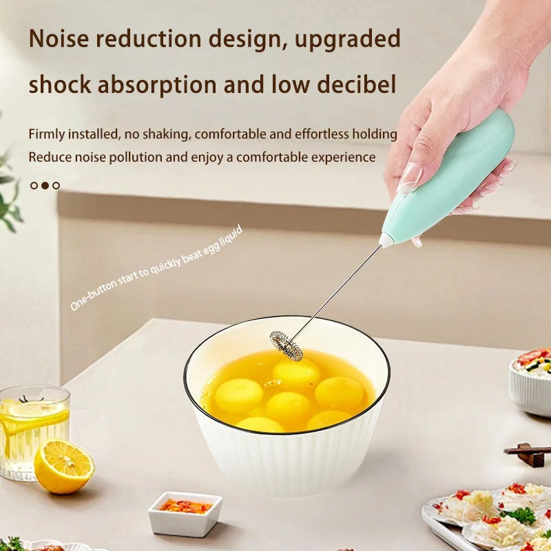 Electric Milk Frother 8000RPM USB Rechargeable Coffee Foam Maker – White
