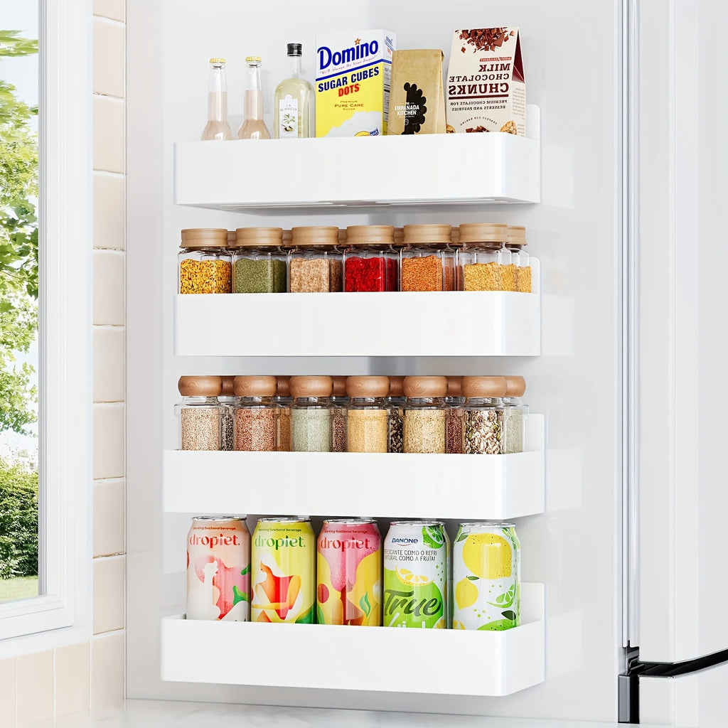 Storage Shelf Set 2 Piece Fridge Side Metal Rack Kitchen Organiser Reusable Space Saving