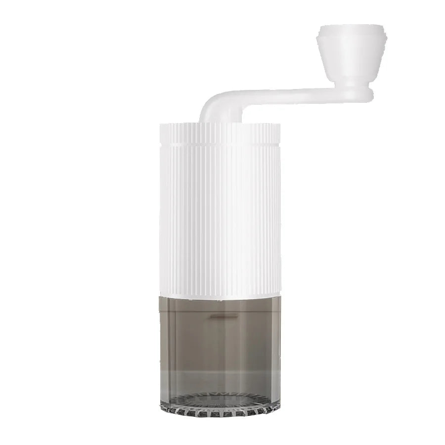 Manual Coffee Grinder Adjustable Ceramic Burr Hand Crank Coffee Bean Mill Portable White