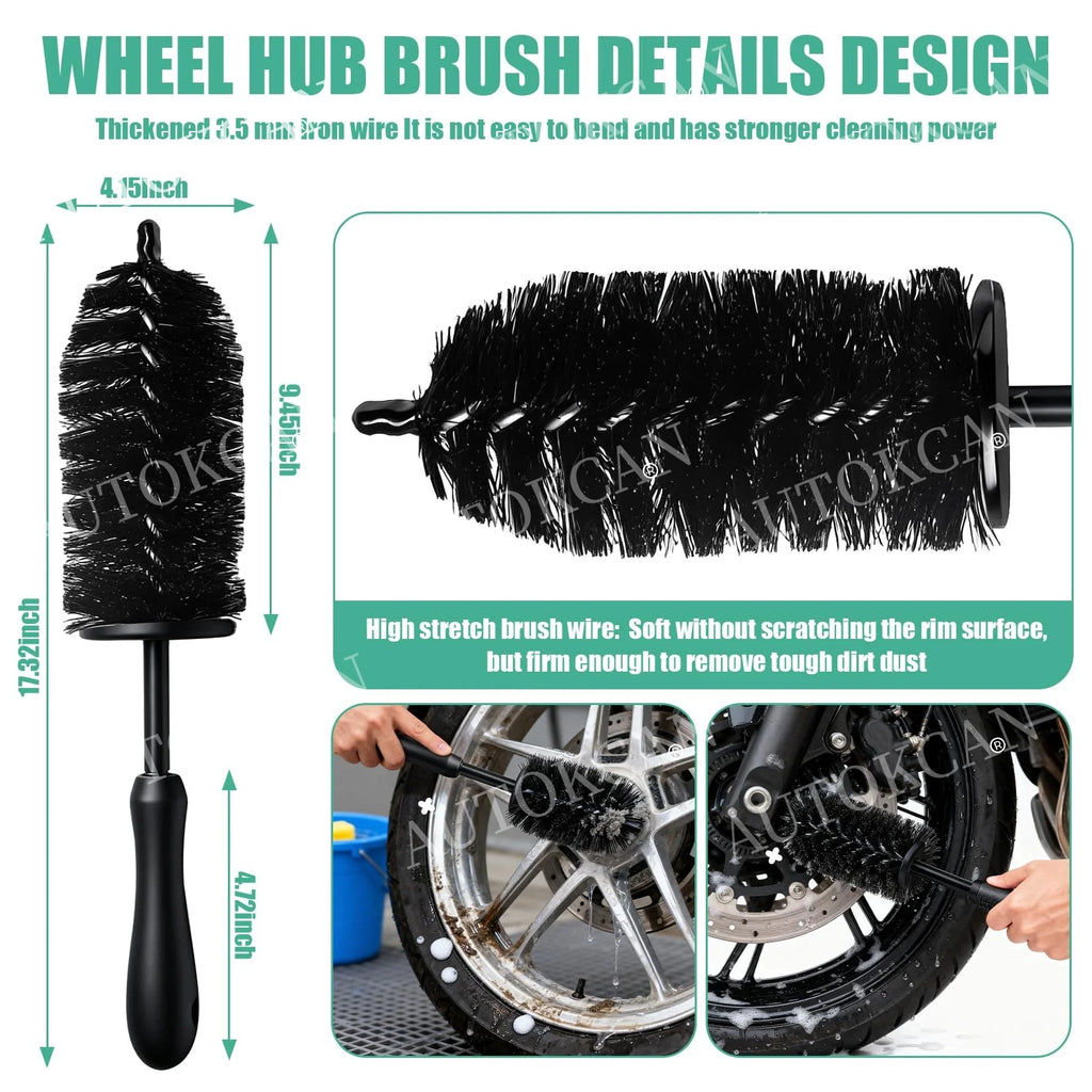 Motorcycle Washing Kit Auto Maintenance Car Detailing Brushes Strong Water Absorption Microfiber Towels Car Wheel Wash Brush Too
