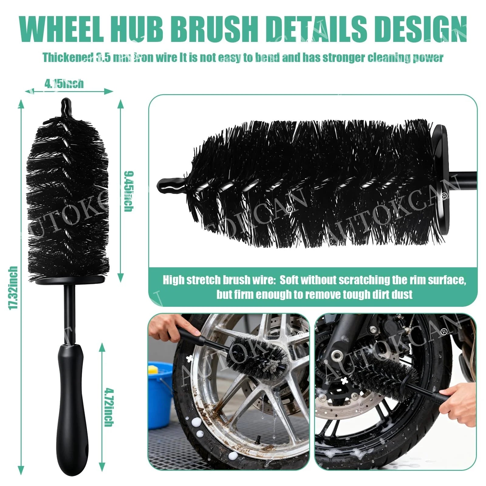 Motorcycle Washing Kit Auto Maintenance Car Detailing Brushes Strong Water Absorption Microfiber Towels Car Wheel Wash Brush Too