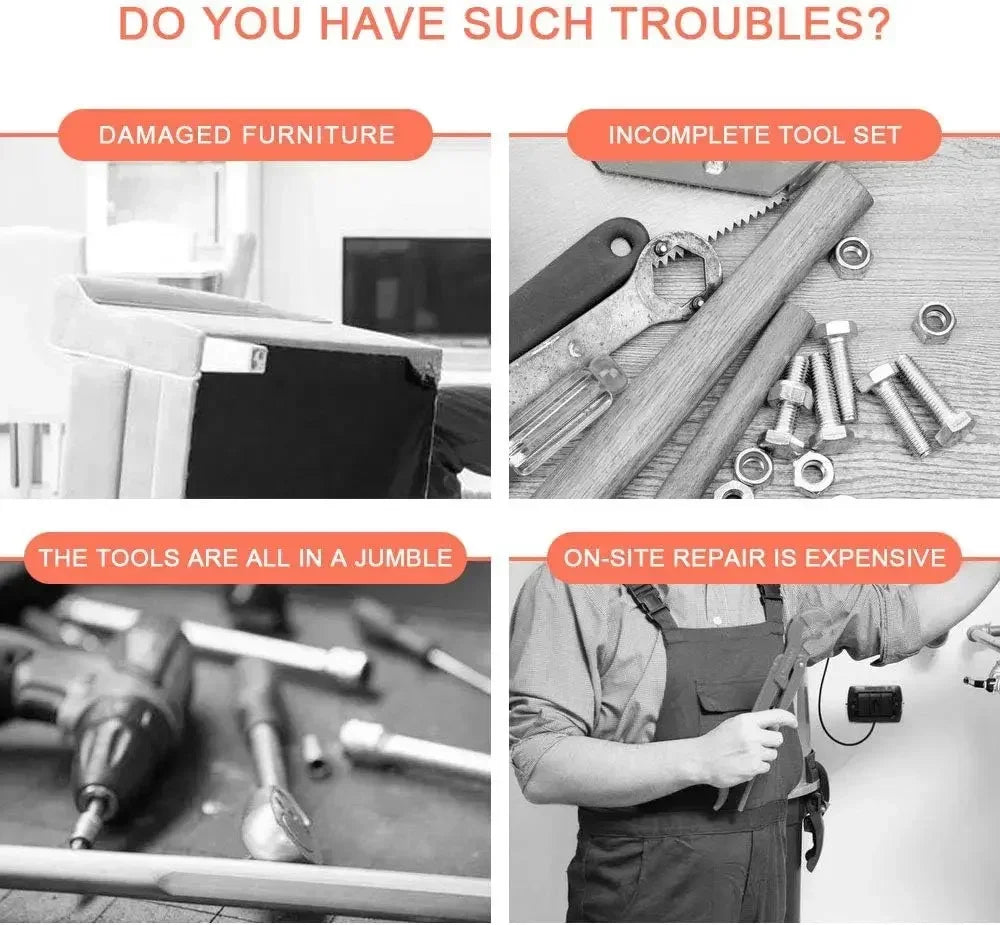 102PCS Household Tool Set Electrician Car Repair Woodworking Tools Combination Kit with Case